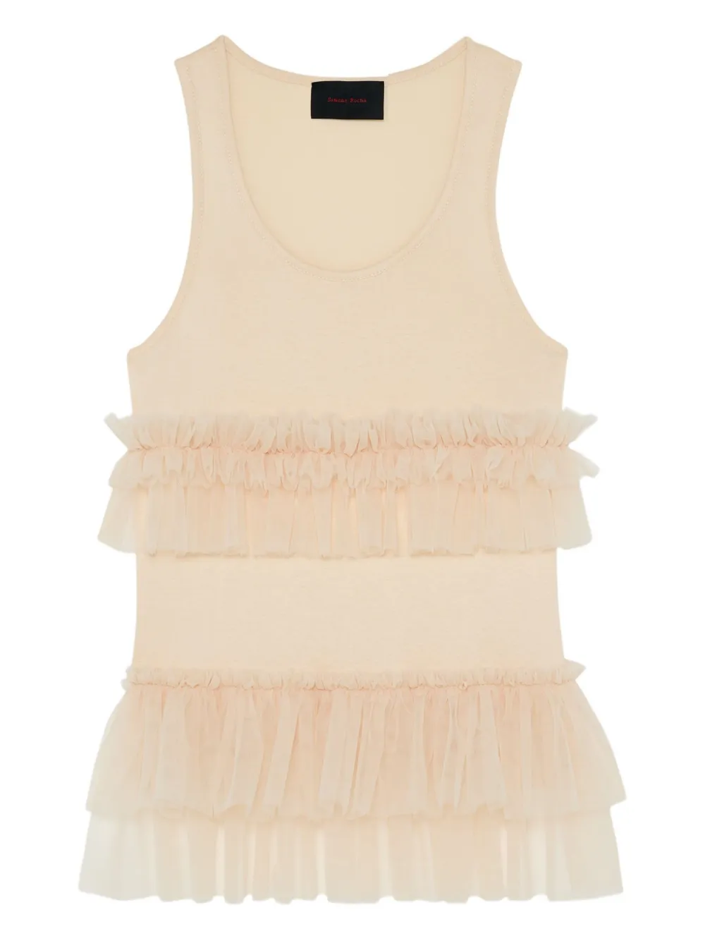 Декорированный топ с тюлем Simone Rocha, нейтральный 
Декорированный топ с тюлем Simone Rocha, нейтральный