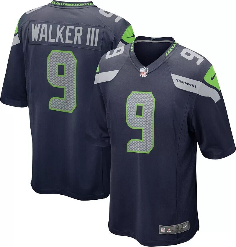 Мужская темно-синяя игровая майка Nike Seattle Seahawks Kenneth Walker #9
Мужская темно-синяя игровая майка Nike Seattle Seahawks Kenneth Walker #9