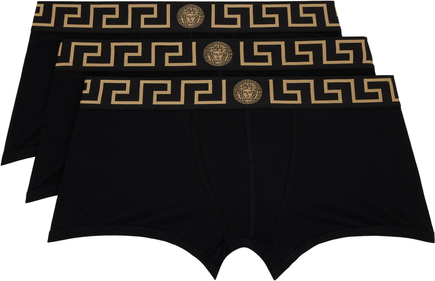 Комплект из трех пар трусов-боксеров черного цвета с узором Greca Border Versace Underwear
Комплект из трех пар трусов-боксеров черного цвета с узором Greca Border Versace Underwear