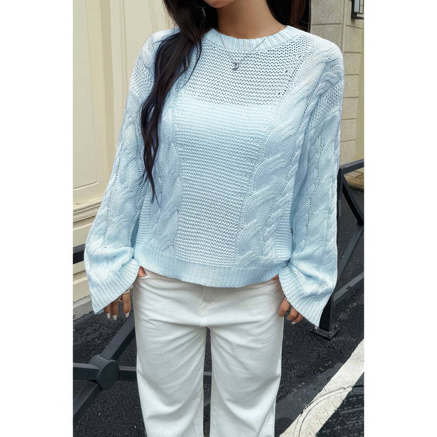 Однотонный свитер с круглым вырезом, связанный косами Truedames, синий
Однотонный свитер с круглым вырезом, связанный косами Truedames, синий