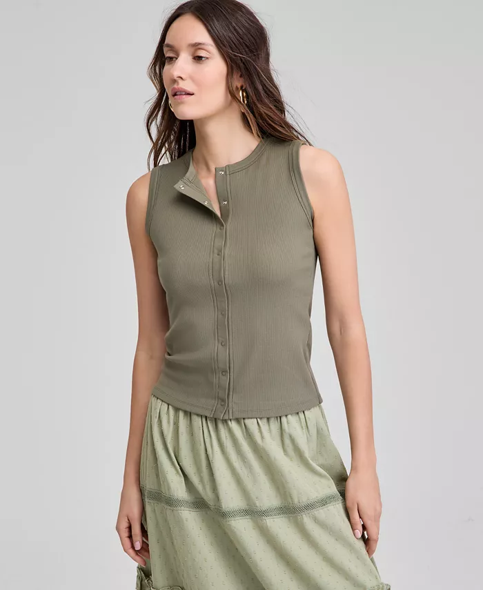 Женский ребристый топ на застежке-кнопке And Now This, зеленый
Женский ребристый топ на застежке-кнопке And Now This, зеленый