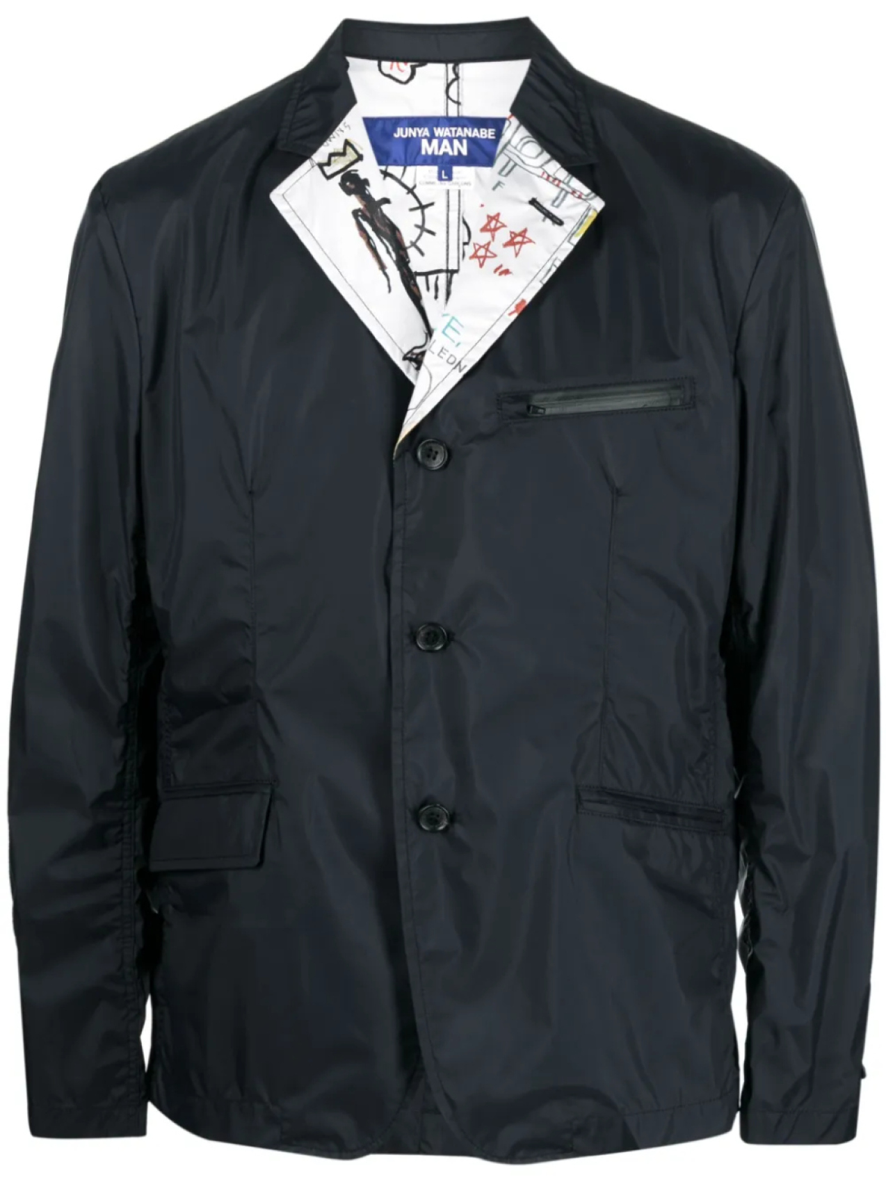 Junya Watanabe MAN однобортный пиджак с принтом, черный
Junya Watanabe MAN однобортный пиджак с принтом, черный