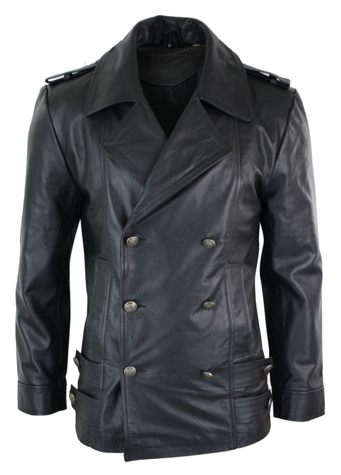 Двубортное кожаное пальто немецких моряков TruClothing, черный
Двубортное кожаное пальто немецких моряков TruClothing, черный