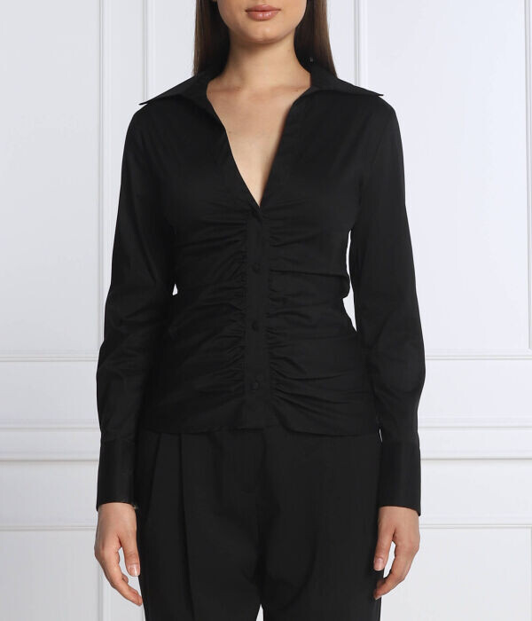 Рубашка женская Liu Jo со сборкой, черный 
Рубашка женская Liu Jo со сборкой, черный