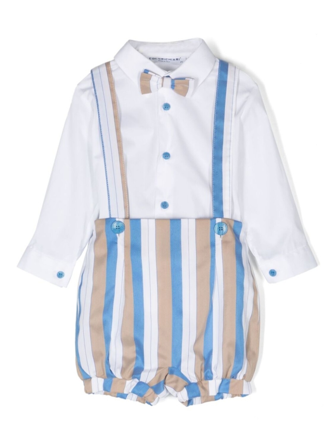 Комплект из полосатой рубашки и шортов Colorichiari, белый
Комплект из полосатой рубашки и шортов Colorichiari, белый