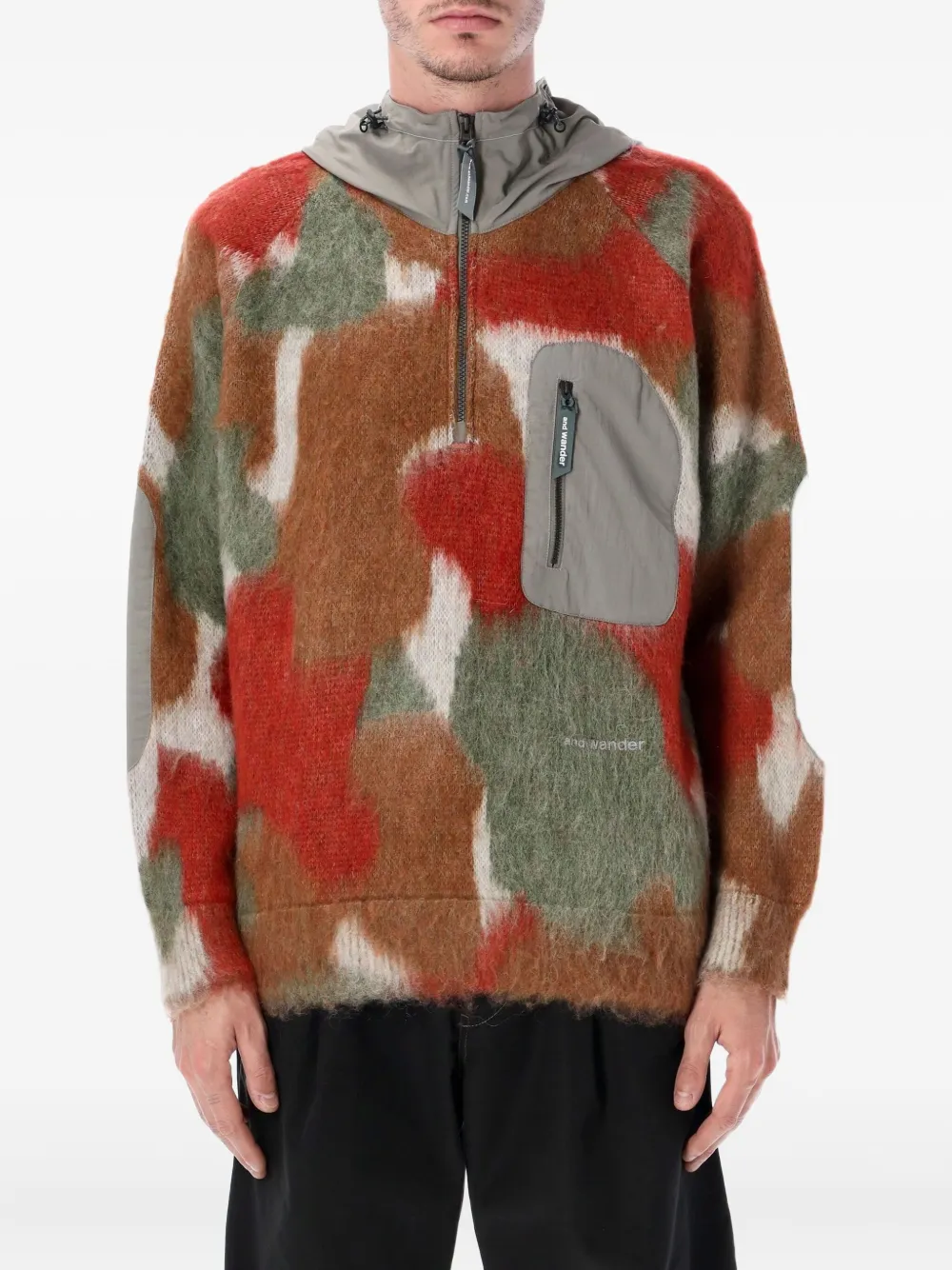 Худи с воротником на молнии And Wander, коричневый
Худи с воротником на молнии And Wander, коричневый