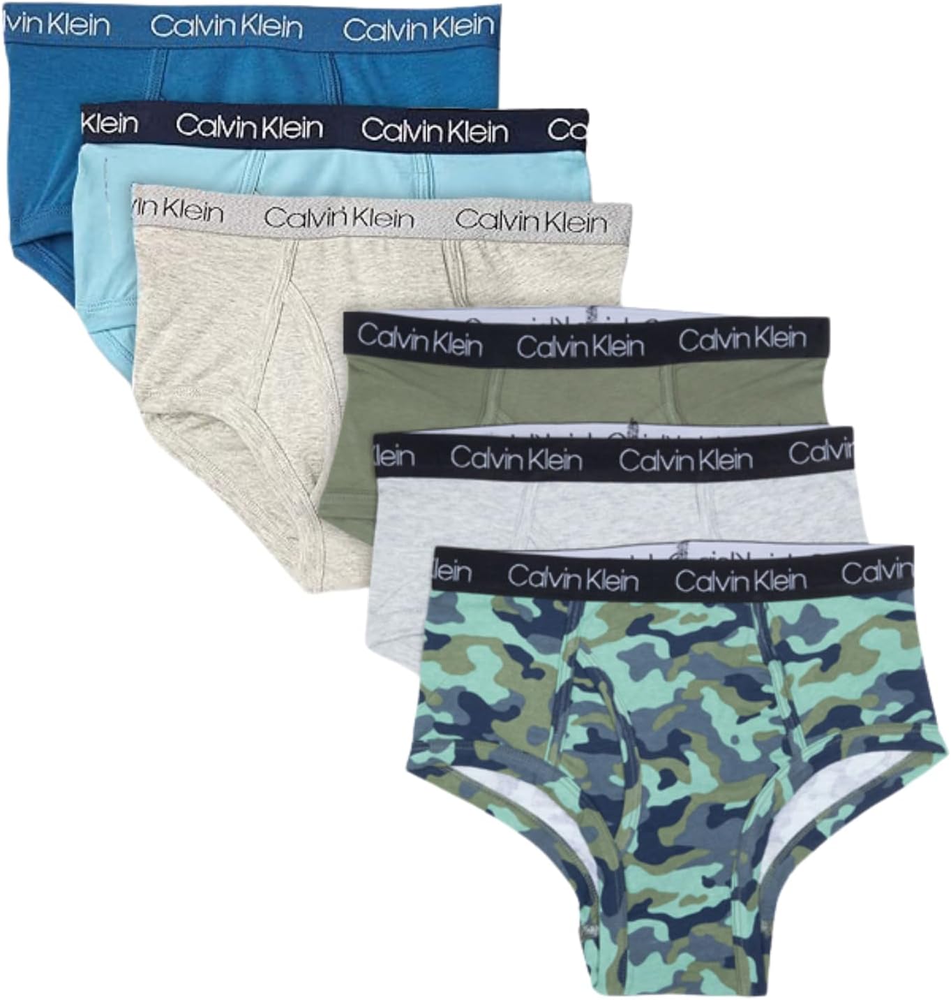 Трусики Calvin Klein для мальчиков, современные, хлопковые, разных цветов, упаковка 6 шт., Green Camo / Olivine / Deep Blue / Light Blue
Трусики Calvin Klein для мальчиков, современные, хлопковые, разных цветов, упаковка 6 шт., Green Camo / Olivine / Deep Blue / Light Blue