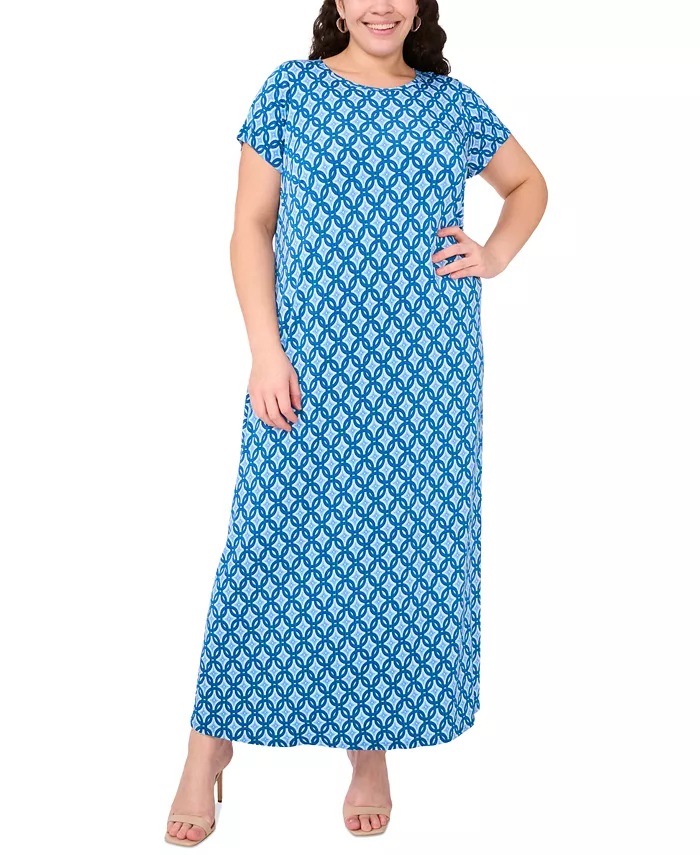 Платье макси больших размеров с принтом, круглым вырезом и короткими рукавами MSK, синий
Платье макси больших размеров с принтом, круглым вырезом и короткими рукавами MSK, синий