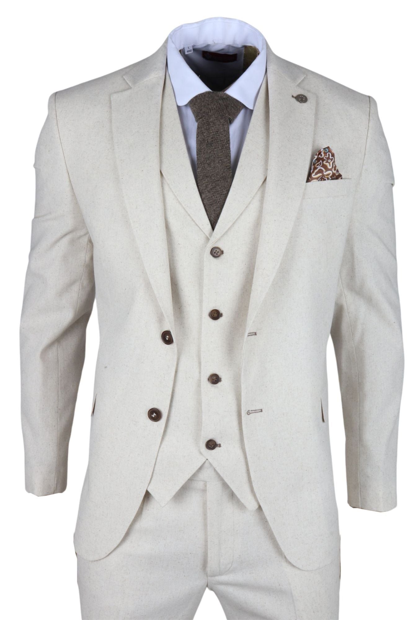 TP-21 Летний костюм-тройка из льна TruClothing, кремовый
TP-21 Летний костюм-тройка из льна TruClothing, кремовый