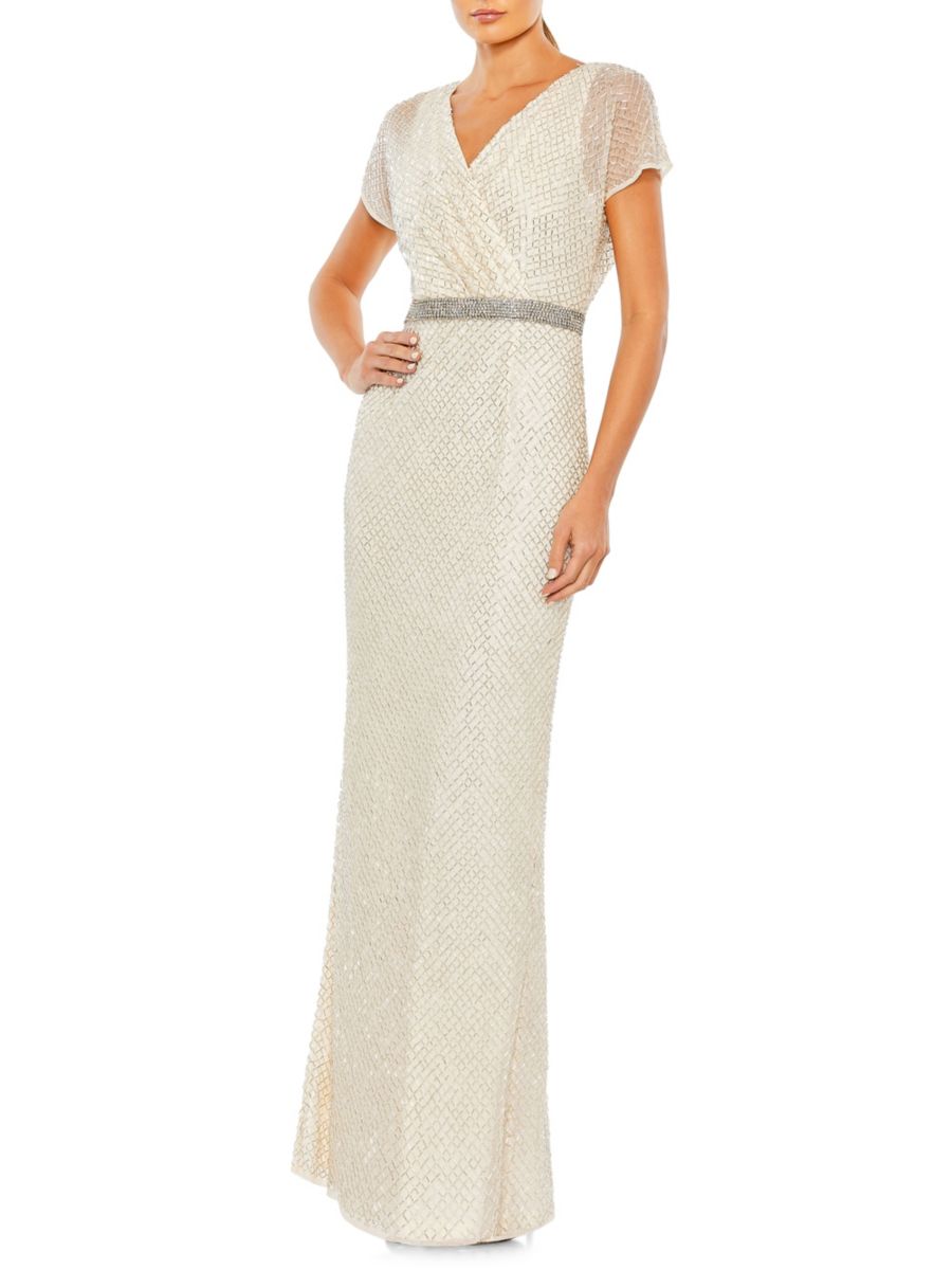 Платье-колонна с рукавами-бабочками и бисером Mac Duggal, цвет White Silver
Платье-колонна с рукавами-бабочками и бисером Mac Duggal, цвет White Silver