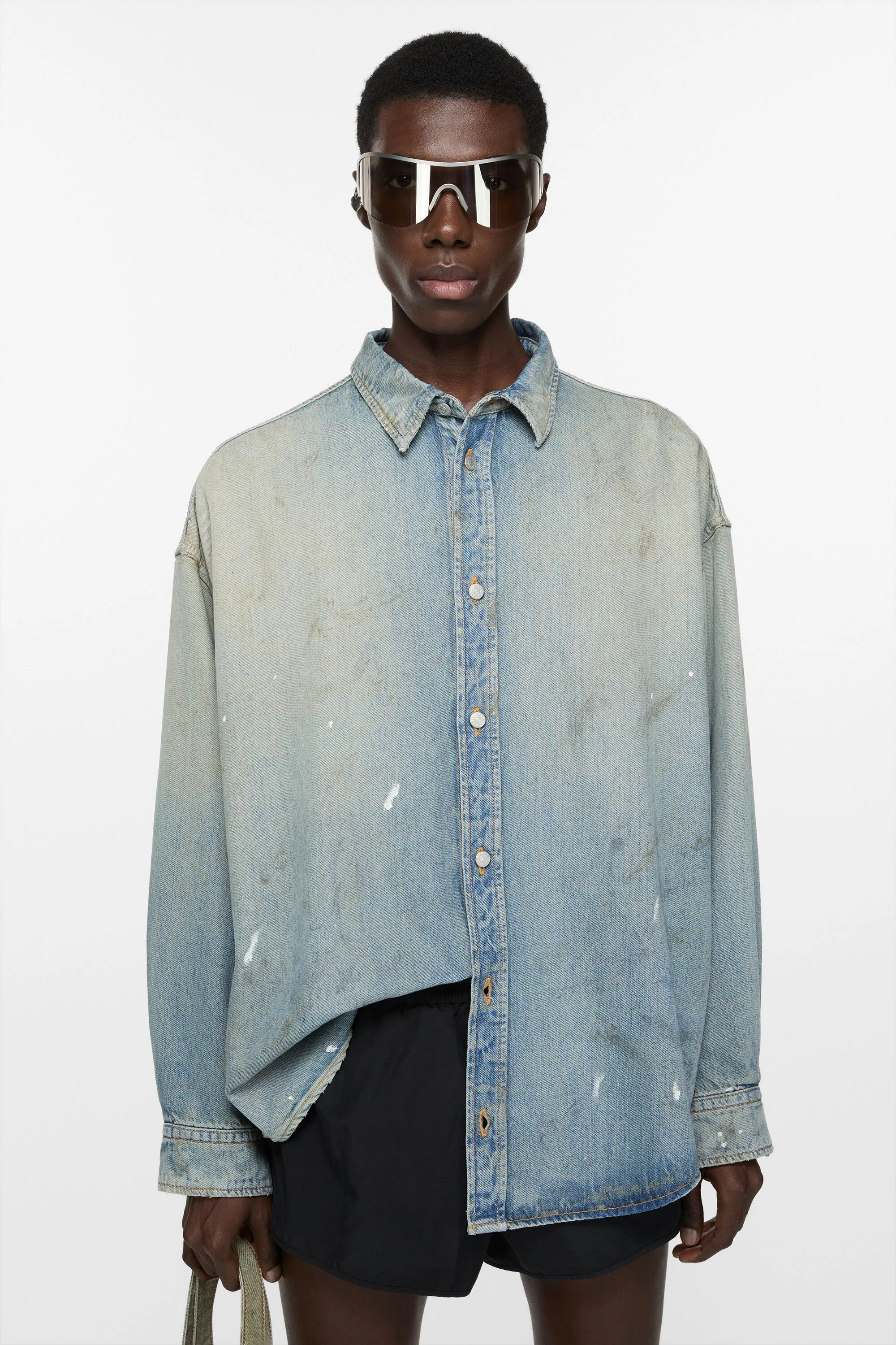 Джинсовая рубашка на пуговицах Acne Studios, голубой
Джинсовая рубашка на пуговицах Acne Studios, голубой