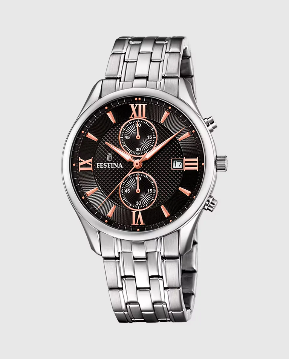 F6854/7 Timeless Мужские часы с хронографом из серебряной стали Festina, серебряный
F6854/7 Timeless Мужские часы с хронографом из серебряной стали Festina, серебряный
