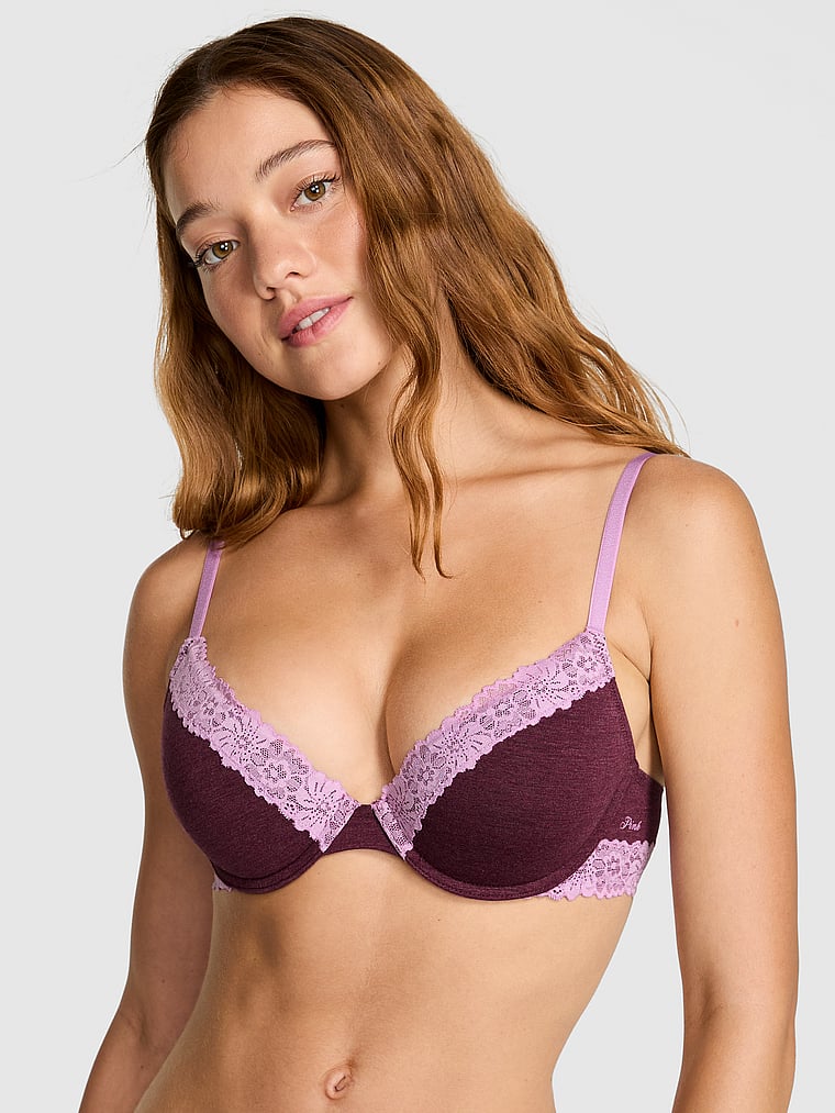 Носите везде бюстгальтер пуш-ап Pink Wear Everywhere, cotton lace trim heather burgundy
Носите везде бюстгальтер пуш-ап Pink Wear Everywhere, cotton lace trim heather burgundy