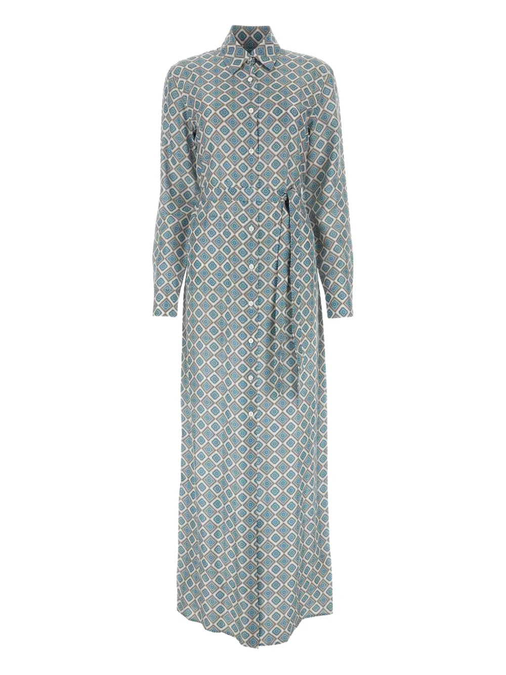 Платье-рубашка с геометрическим принтом Prada, синий
Платье-рубашка с геометрическим принтом Prada, синий