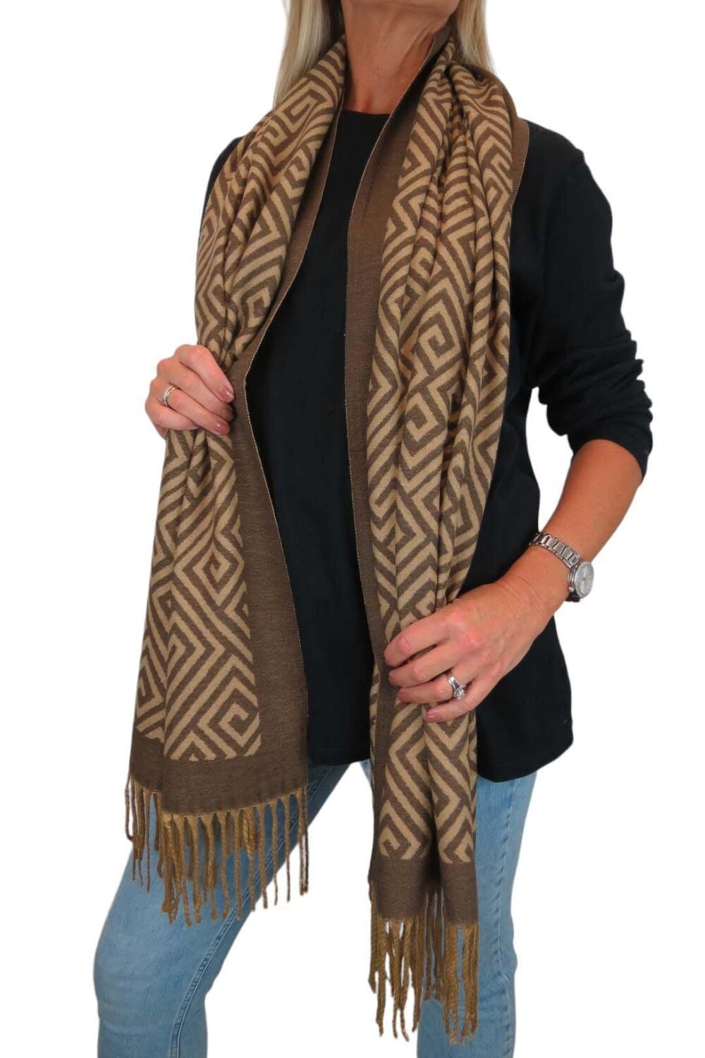 Шарф-одеяло из кашемира и пашмины Paulo Due, коричневый
Шарф-одеяло из кашемира и пашмины Paulo Due, коричневый