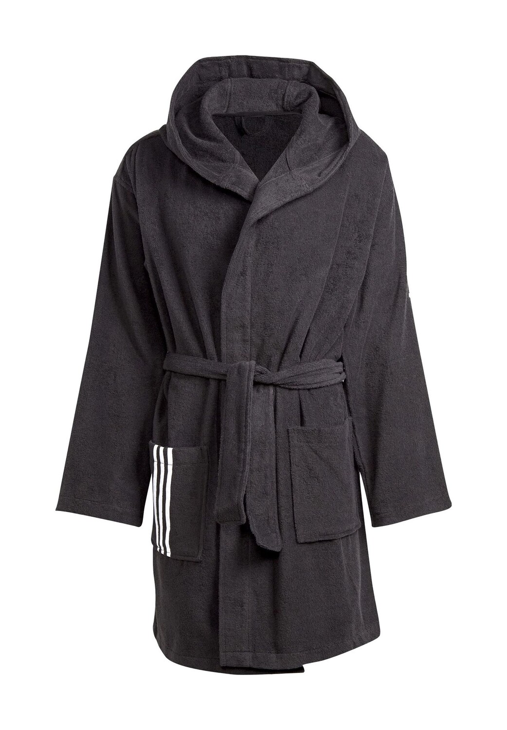 Мужской хлопковый халат с капюшоном Adidas, черный
Мужской хлопковый халат с капюшоном Adidas, черный