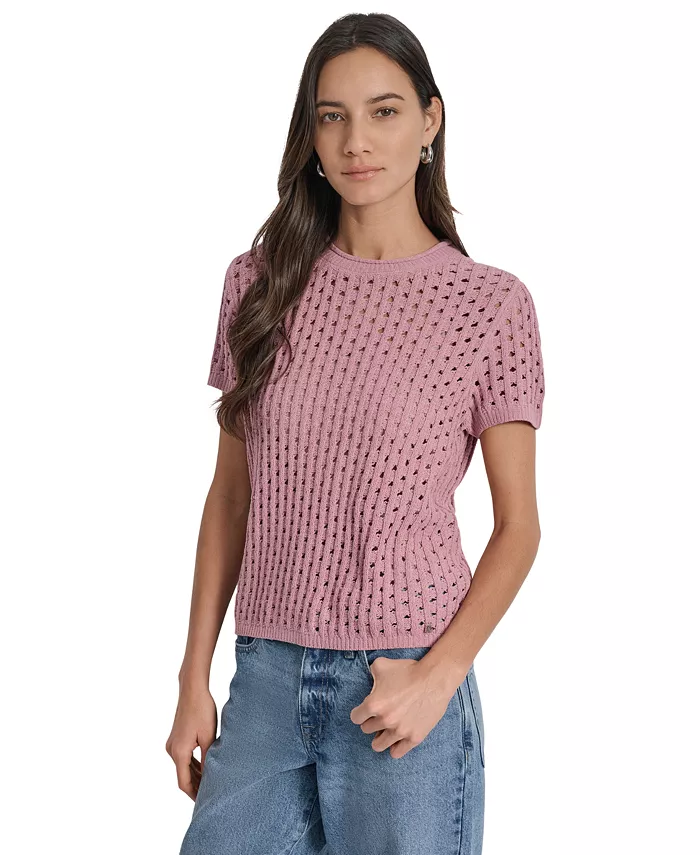 Женский свитер с круглым вырезом и короткими рукавами DKNY Jeans, розовый
Женский свитер с круглым вырезом и короткими рукавами DKNY Jeans, розовый