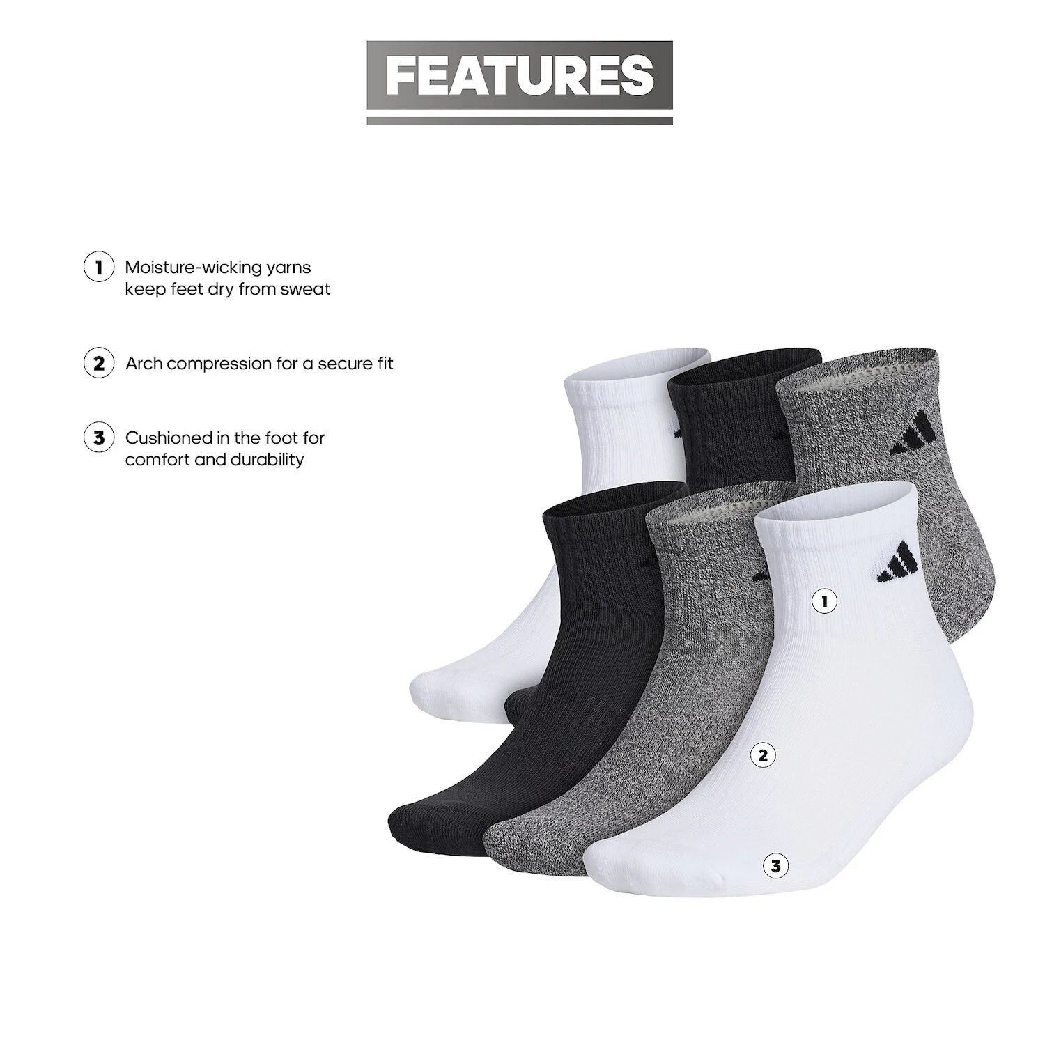 Мужские 6 пар носков adidas Athletic с мягкой подкладкой
Мужские 6 пар носков adidas Athletic с мягкой подкладкой