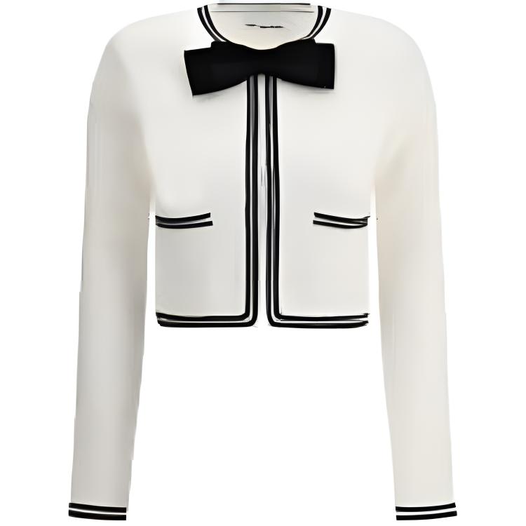 Кардиган с жаккардовым узором Bow Self-portrait, белый
Кардиган с жаккардовым узором Bow Self-portrait, белый