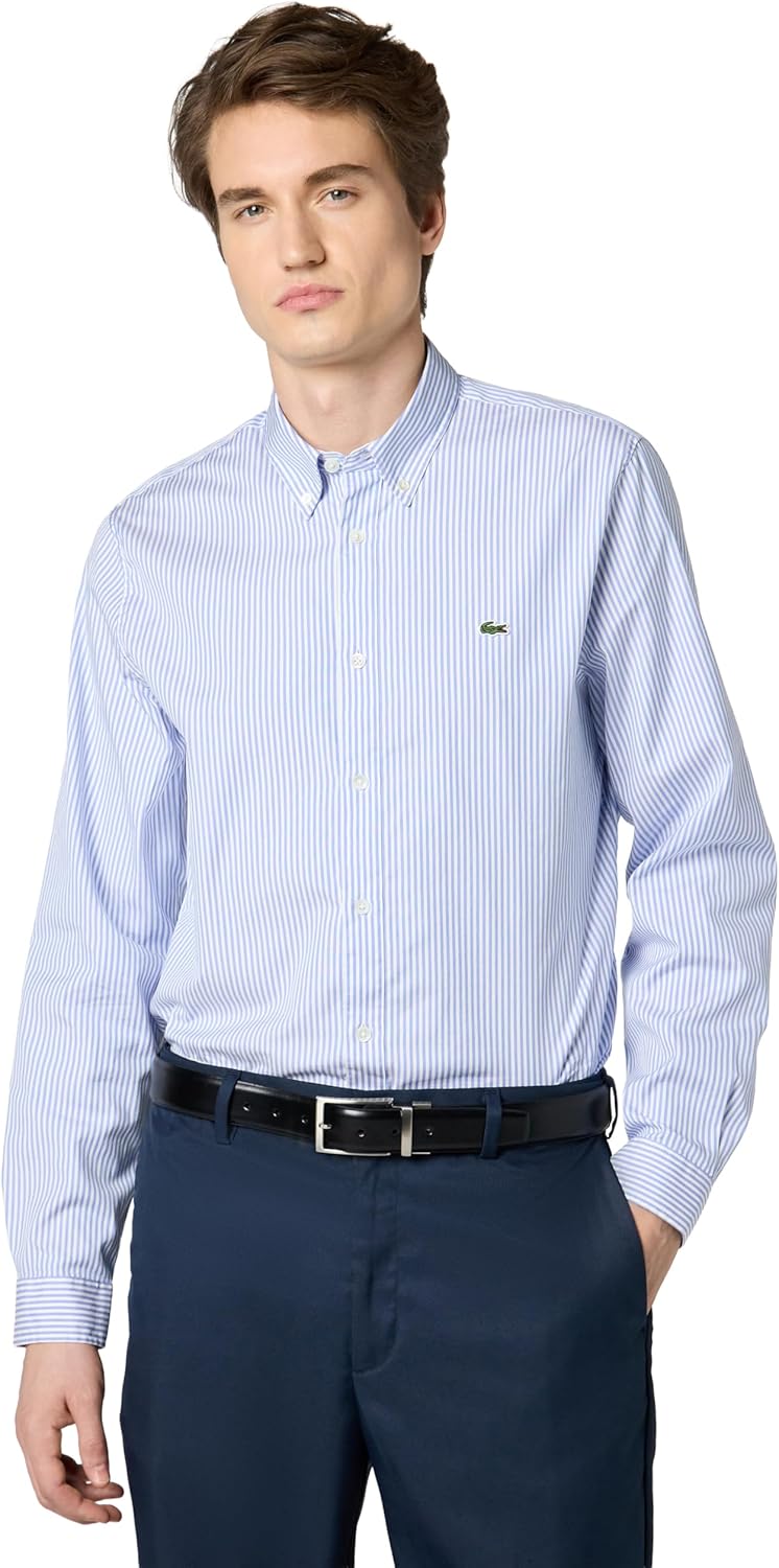 Lacoste мужская рубашка с длинным рукавом в полоску, Regular Fit, на пуговицах, White/Overview
Lacoste мужская рубашка с длинным рукавом в полоску, Regular Fit, на пуговицах, White/Overview