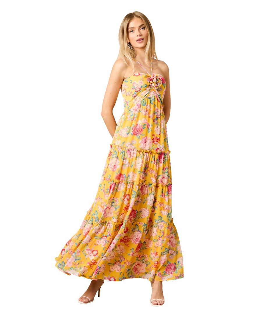 Женское миди-платье с розочками и воротником-халтером Oasis, Yellow
Женское миди-платье с розочками и воротником-халтером Oasis, Yellow