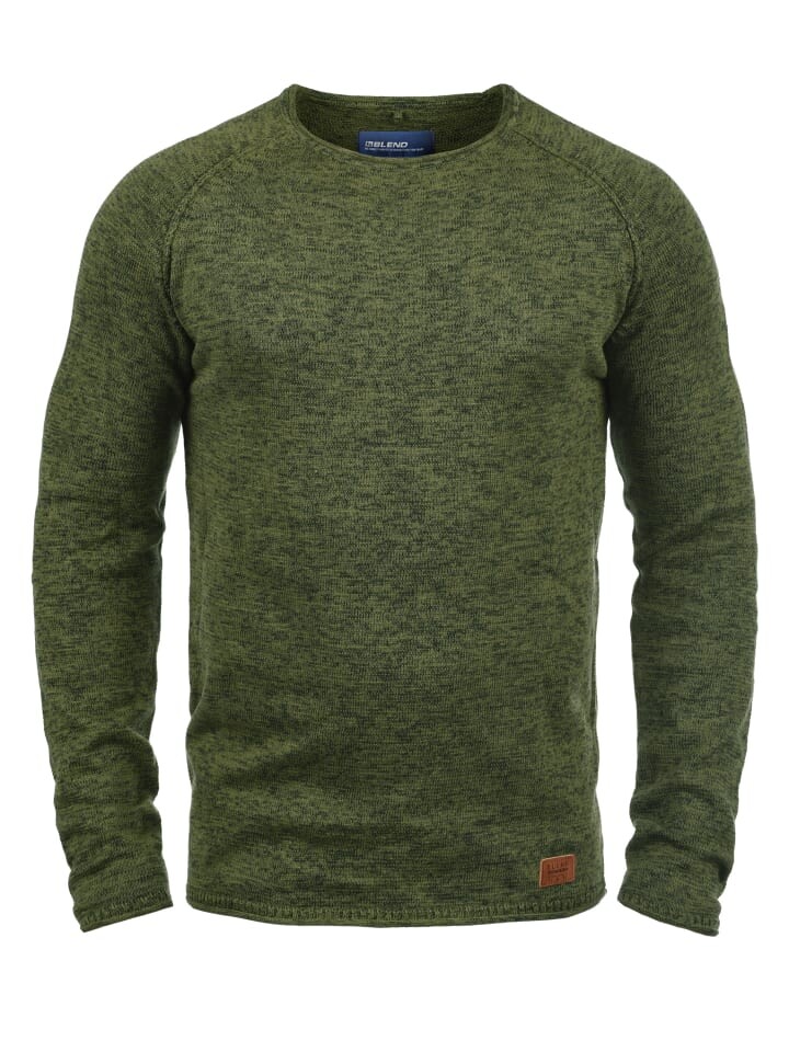 Пуловер BLEND Strickpullover BHDan 20700587ME Strickpullover mit aufgerollten Säumen, зеленый 
Пуловер BLEND Strickpullover BHDan 20700587ME Strickpullover mit aufgerollten Säumen, зеленый