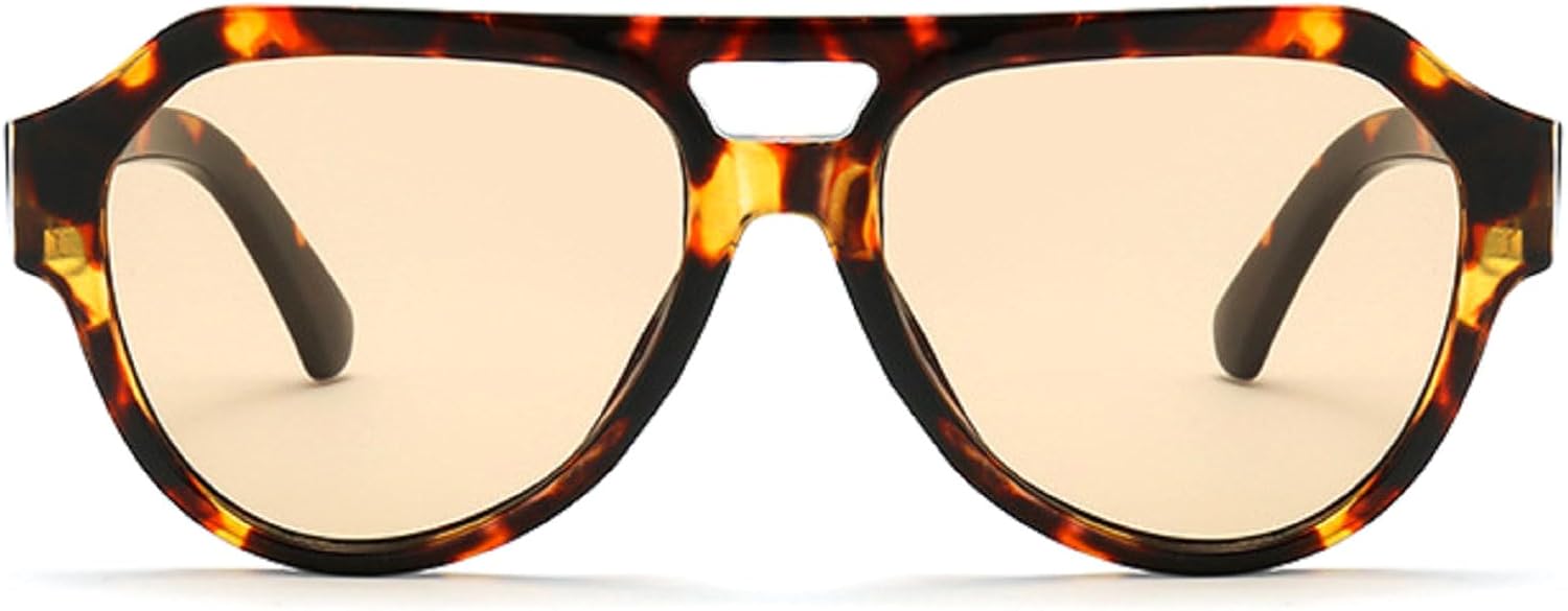 Мужские солнцезащитные очки-пилот в стиле ретро с двойной перемычкой, сине-зеленые оттенки, защита от ультрафиолета UV400, модные женские солнцезащитные очки-пилот mincl, Leopard Brown
Мужские солнцезащитные очки-пилот в стиле ретро с двойной перемычкой, сине-зеленые оттенки, защита от ультрафиолета UV400, модные женские солнцезащитные очки-пилот mincl, Leopard Brown