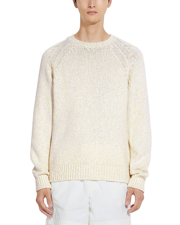 Хлопковый свитер с круглым вырезом ZEGNA, желтый 
Хлопковый свитер с круглым вырезом ZEGNA, желтый