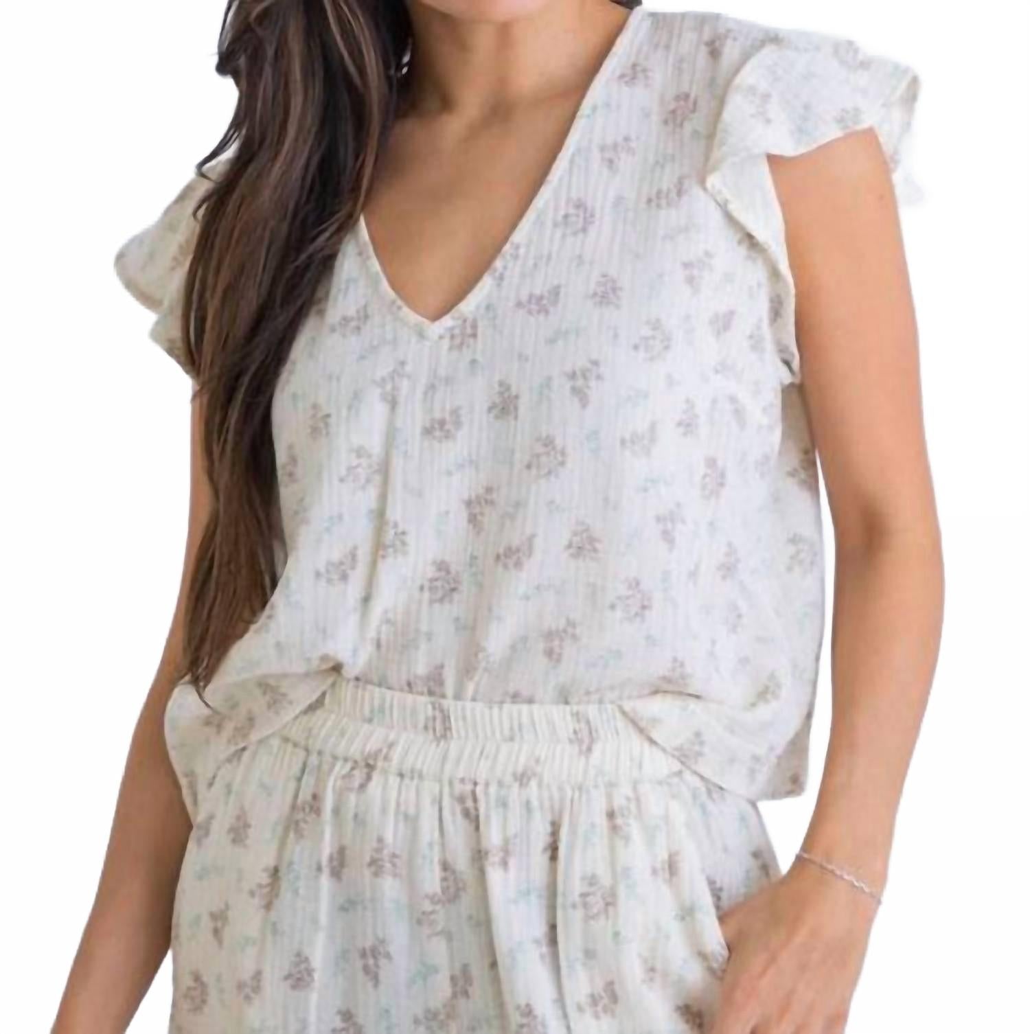 Винтажный топ из цветочной кисеи слоновой кости Karlie 
Винтажный топ из цветочной кисеи слоновой кости Karlie