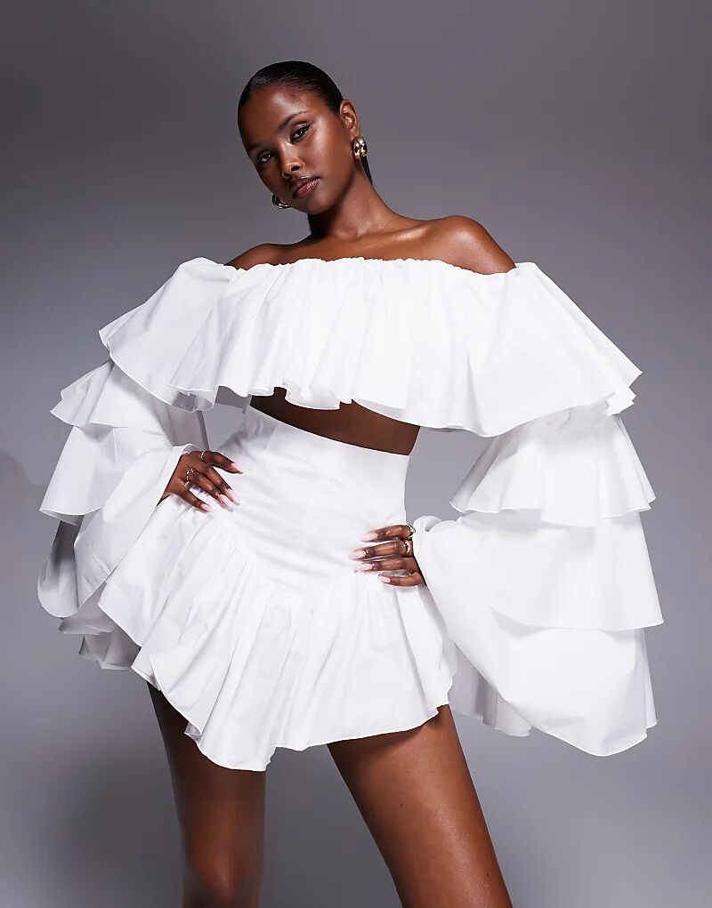 Короткие шорты с высокой талией и оборками от The Dolls House Circa Madonna, белый цвет
Короткие шорты с высокой талией и оборками от The Dolls House Circa Madonna, белый цвет