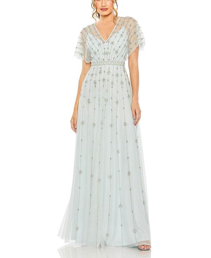 Платье трапециевидной формы с V-образным вырезом и развевающимися рукавами Mac Duggal, зеленый
Платье трапециевидной формы с V-образным вырезом и развевающимися рукавами Mac Duggal, зеленый