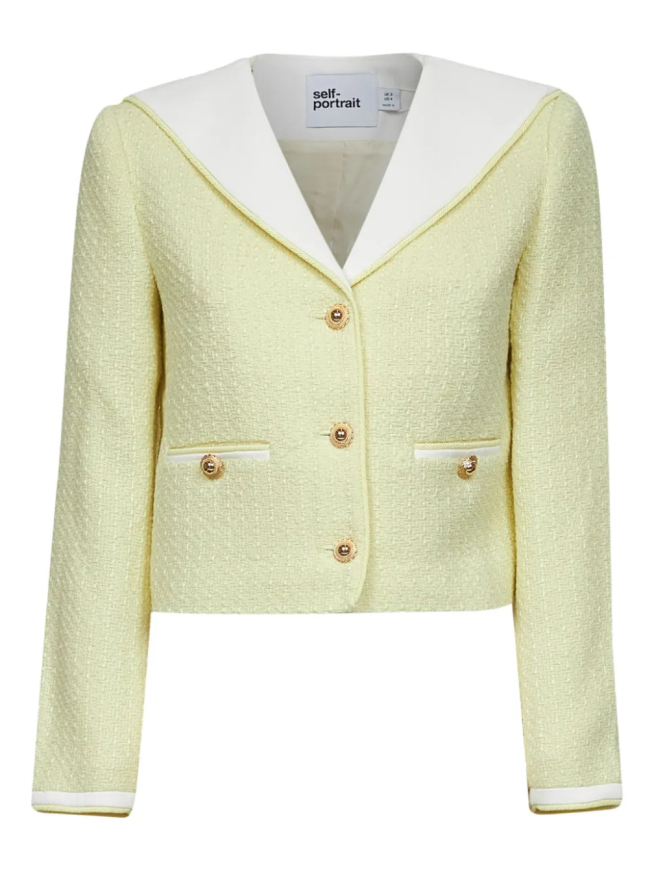Однобортный пиджак-букле Self-Portrait, желтый
Однобортный пиджак-букле Self-Portrait, желтый