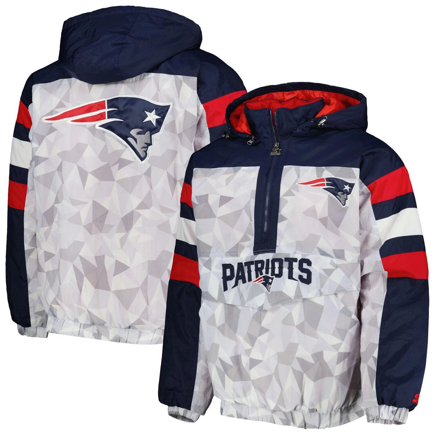 Мужская белая/темно-синяя куртка New England Patriots Tuesday Night Gridiron Raglan с капюшоном и полумолнией Starter, Синий, Мужская белая/темно-синяя куртка New England Patriots Tuesday Night Gridiron Raglan с капюшоном и полумолнией Starter
Мужская белая/темно-синяя куртка New England Patriots Tuesday Night Gridiron Raglan с капюшоном и полумолнией Starter, Синий, Мужская белая/темно-синяя куртка New England Patriots Tuesday Night Gridiron Raglan с капюшоном и полумолнией Starter