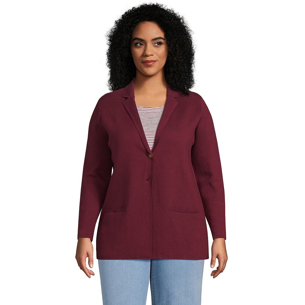 Большой размер - Блейзер-свитер Lands' End, цвет Rich Burgundy 
Большой размер - Блейзер-свитер Lands' End, цвет Rich Burgundy