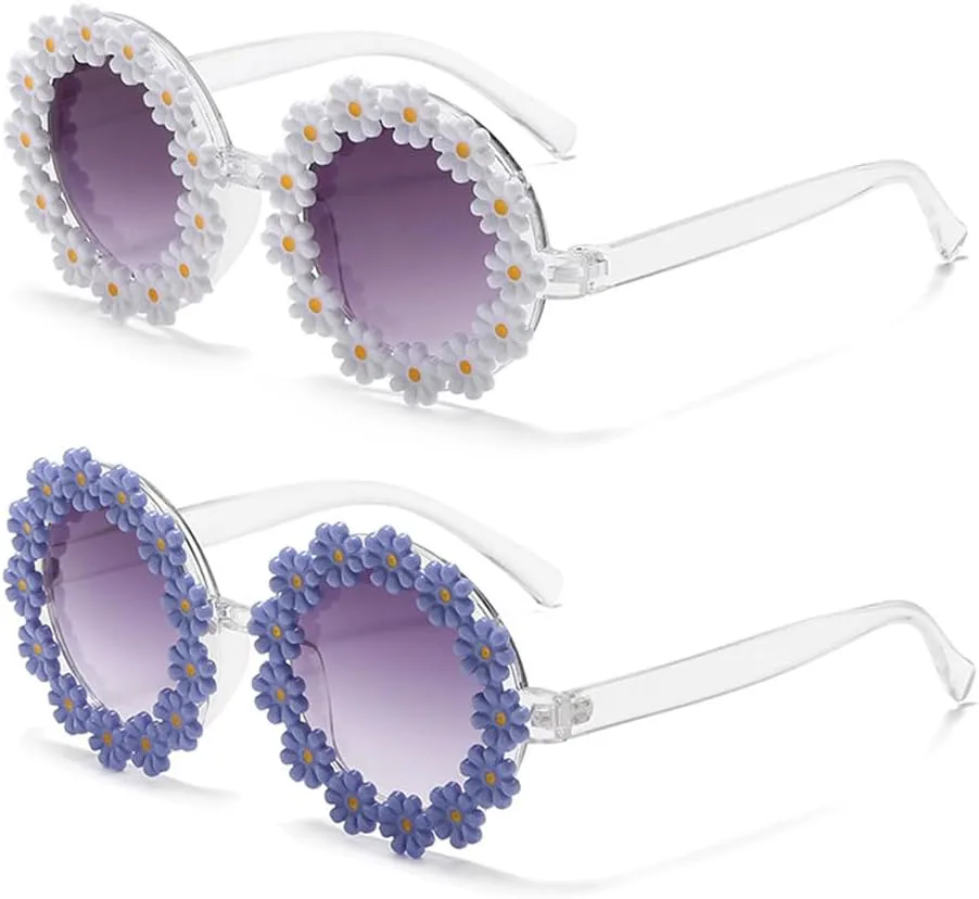 Круглые солнцезащитные очки в форме цветка для женщин, милые очки с защитой от УФ-излучения UV 400, очки в форме ромашки для отдыха на пляже FBHLZ, White+haze Blue
Круглые солнцезащитные очки в форме цветка для женщин, милые очки с защитой от УФ-излучения UV 400, очки в форме ромашки для отдыха на пляже FBHLZ, White+haze Blue