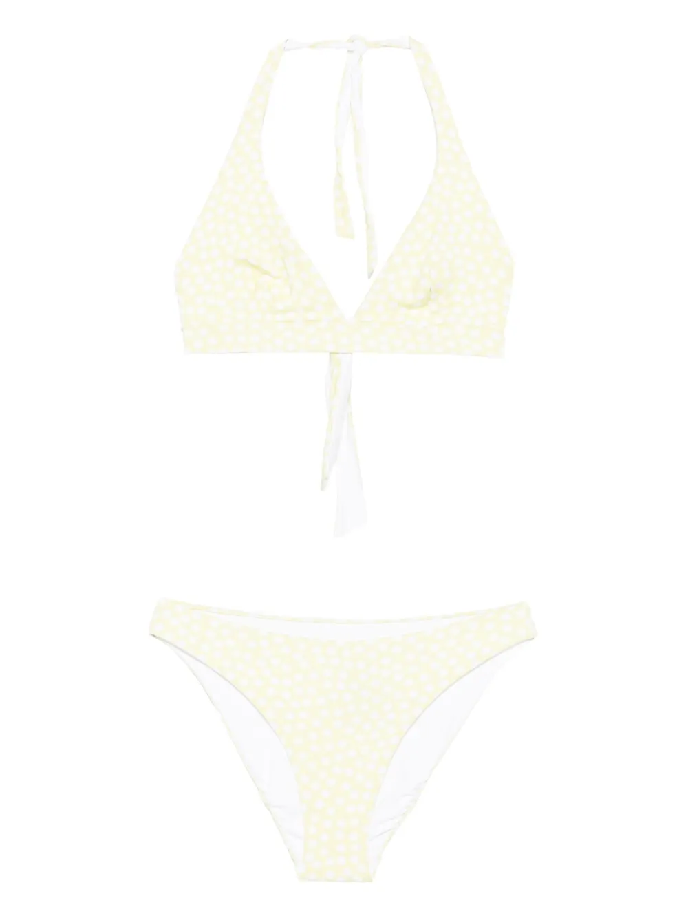 Бикини в горох с вырезом халтер Fisico, зеленый
Бикини в горох с вырезом халтер Fisico, зеленый