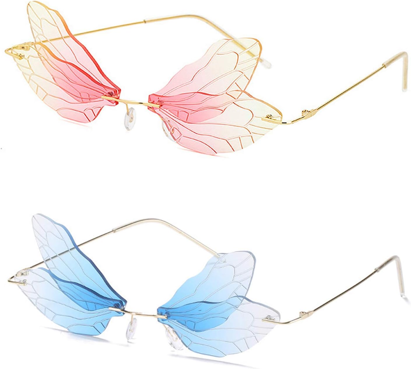 COTIA/Модные солнцезащитные очки без оправы с изображением крыла стрекозы для женщин, винтажные, с прозрачными линзами цвета океана, мужские солнцезащитные очки розового и желтого цвета, Blue&pink Yellow
COTIA/Модные солнцезащитные очки без оправы с изображением крыла стрекозы для женщин, винтажные, с прозрачными линзами цвета океана, мужские солнцезащитные очки розового и желтого цвета, Blue&pink Yellow