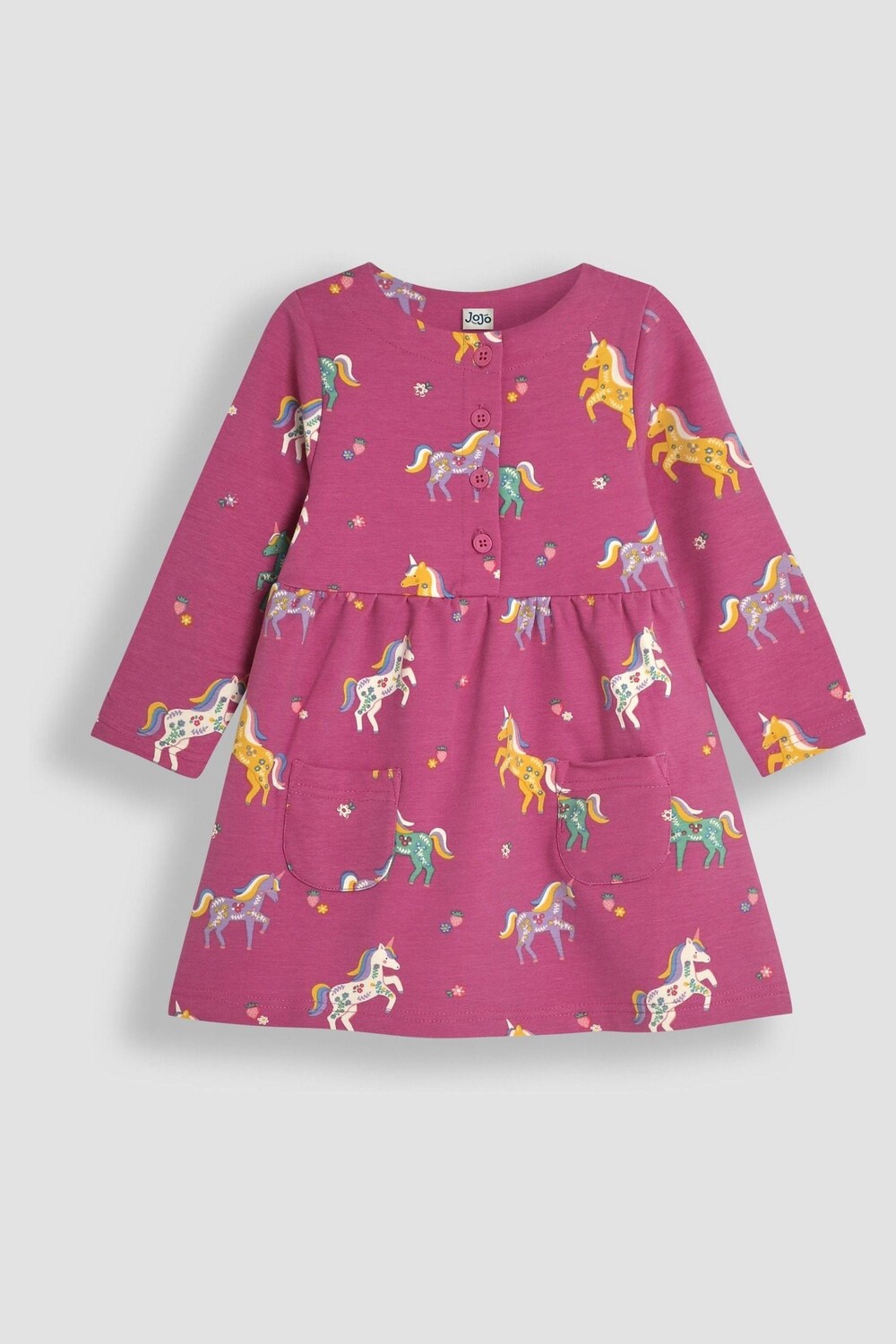 Платье с пуговицами спереди Jojo Maman Bébé, розовый 
Платье с пуговицами спереди Jojo Maman Bébé, розовый