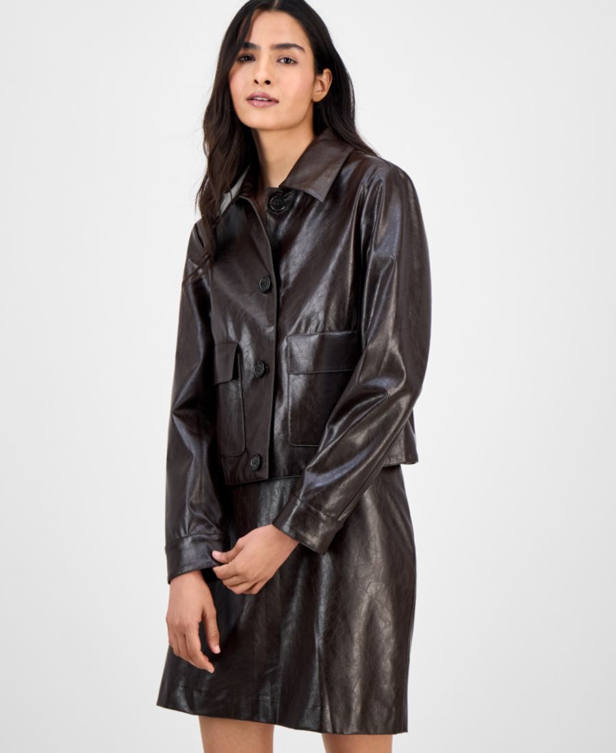 Женская куртка из искусственной кожи с застежкой на пуговицы спереди Anne Klein, Deep Mahogany
Женская куртка из искусственной кожи с застежкой на пуговицы спереди Anne Klein, Deep Mahogany