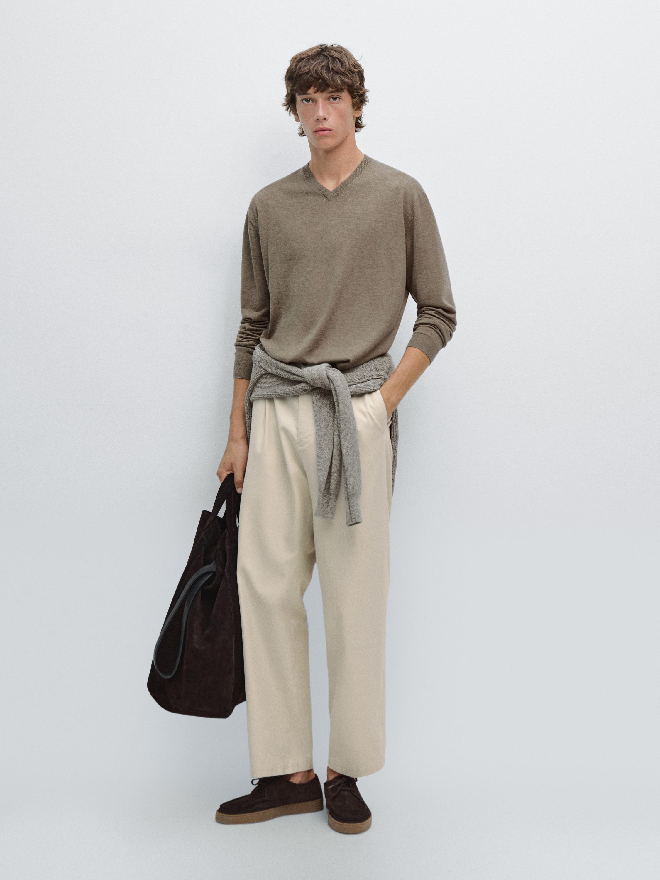 Вязаный свитер из смесовой шерсти Massimo Dutti, хаки
Вязаный свитер из смесовой шерсти Massimo Dutti, хаки