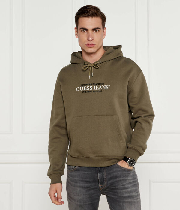 Толстовка мужская Guess Jeans с капюшоном и надписью, зеленый
Толстовка мужская Guess Jeans с капюшоном и надписью, зеленый