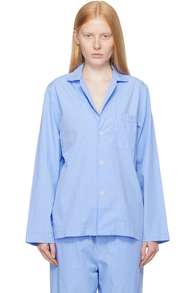 Поплиновая пижамная рубашка с длинными рукавами Tekla, цвет pin stripes
Поплиновая пижамная рубашка с длинными рукавами Tekla, цвет pin stripes