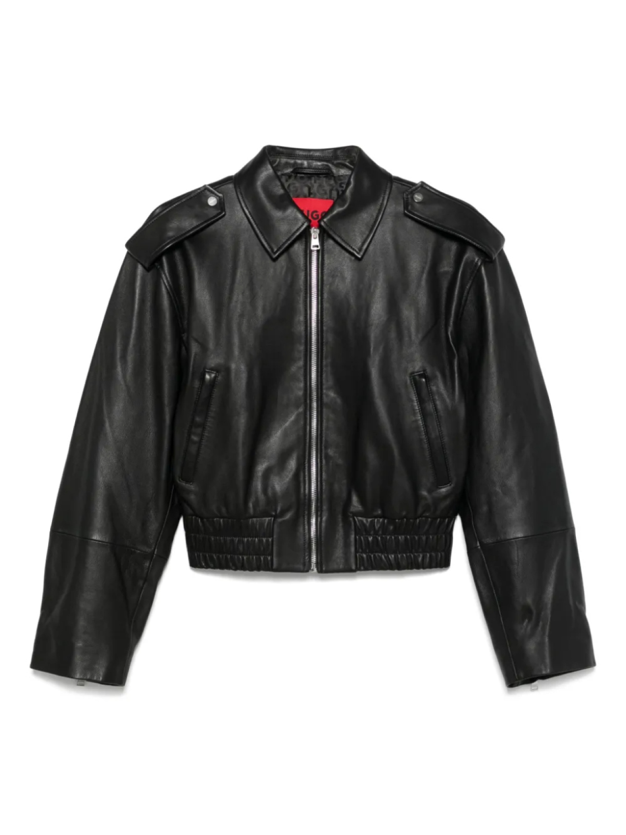 Кожаный бомбер HUGO, черный
Кожаный бомбер HUGO, черный