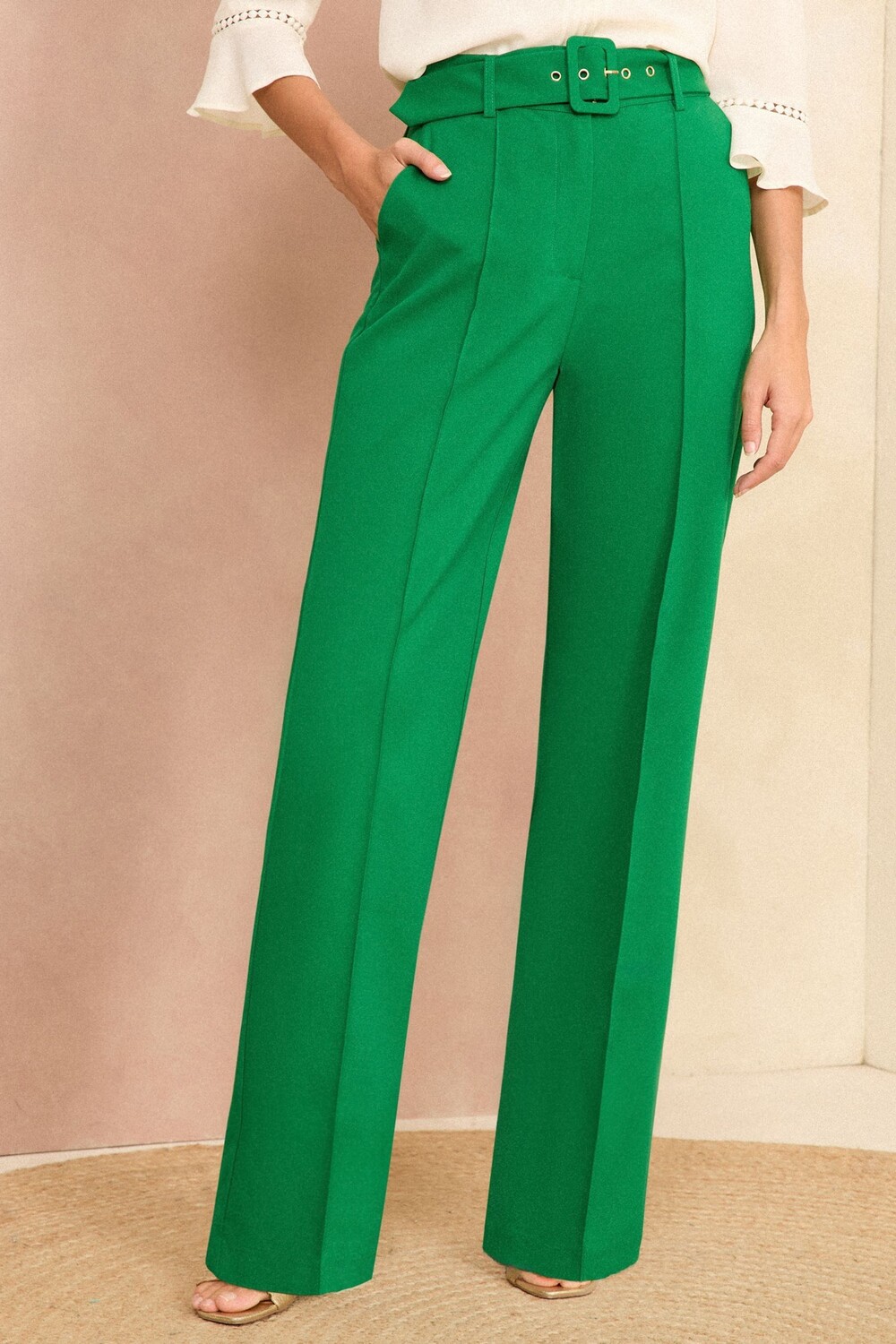 Широкие брюки с высокой талией Love & Roses, зеленый
Широкие брюки с высокой талией Love & Roses, зеленый