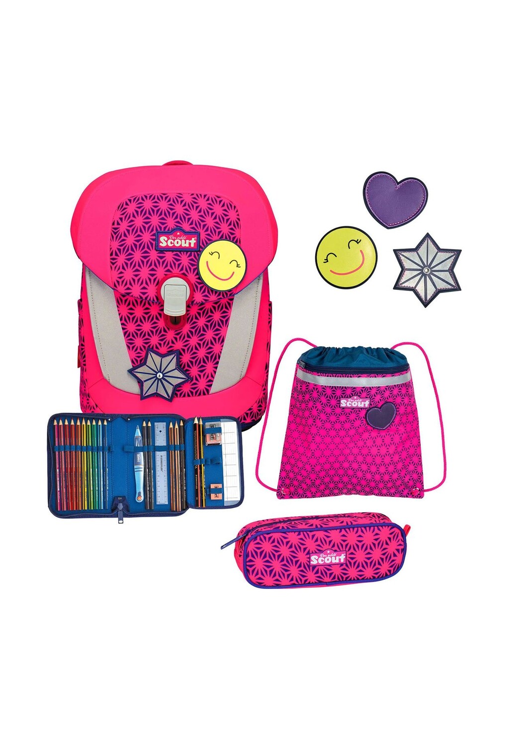 Набор школьных сумок Sunny II Neon Safety, 4 предмета Scout, цвет Pink Glow
Набор школьных сумок Sunny II Neon Safety, 4 предмета Scout, цвет Pink Glow