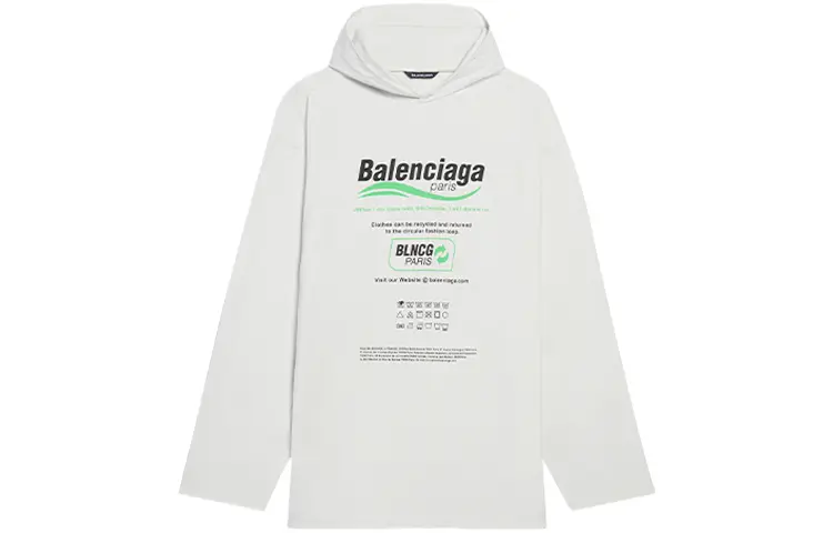 Толстовка мужская белая Balenciaga, белый 
Толстовка мужская белая Balenciaga, белый