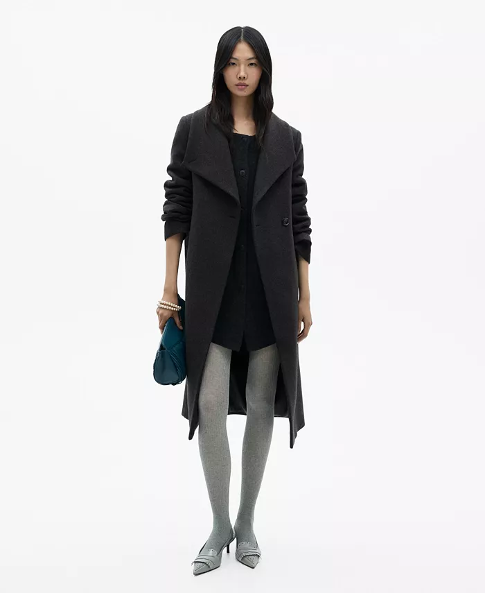 Женское шерстяное пальто с поясом MANGO, серый
Женское шерстяное пальто с поясом MANGO, серый