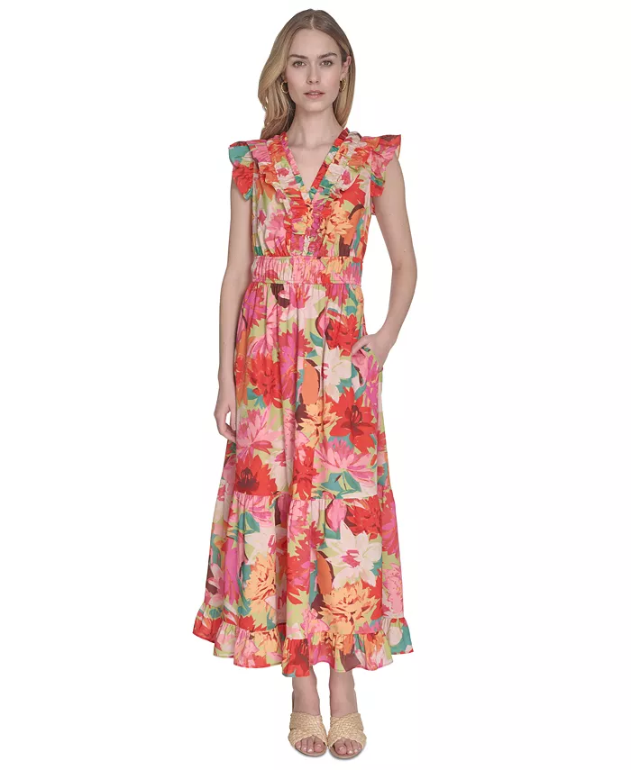 Женское платье с цветочным принтом и рюшами на плечах Vince Camuto, мультиколор
Женское платье с цветочным принтом и рюшами на плечах Vince Camuto, мультиколор