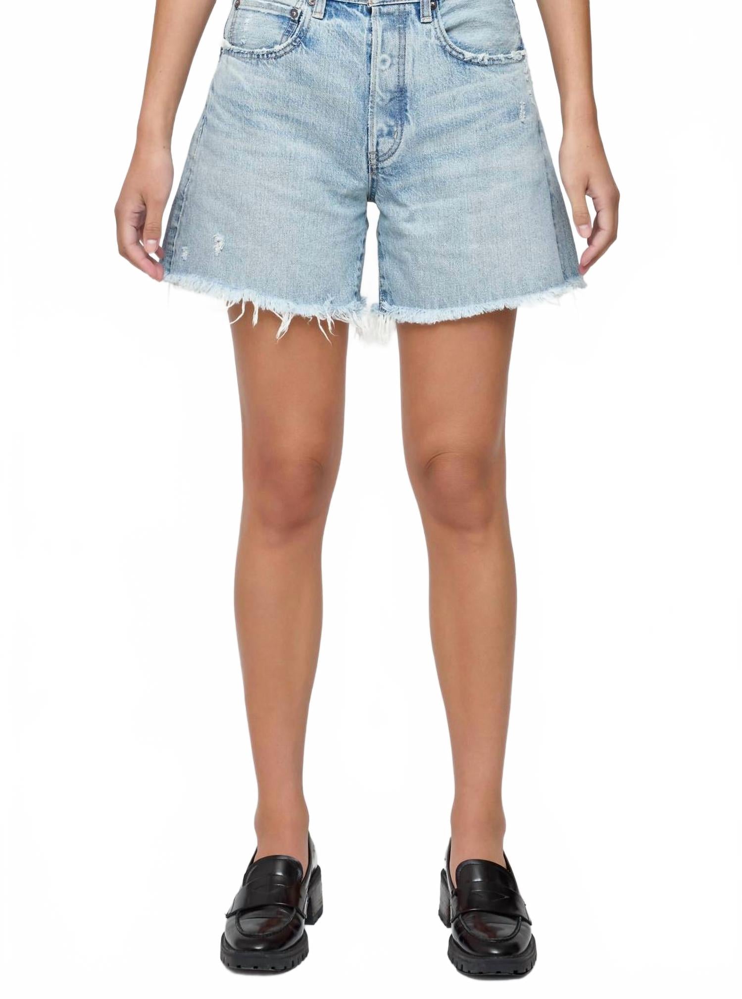 Женские винтажные джинсовые шорты Nolita в светло-голубом цвете Moussy
Женские винтажные джинсовые шорты Nolita в светло-голубом цвете Moussy