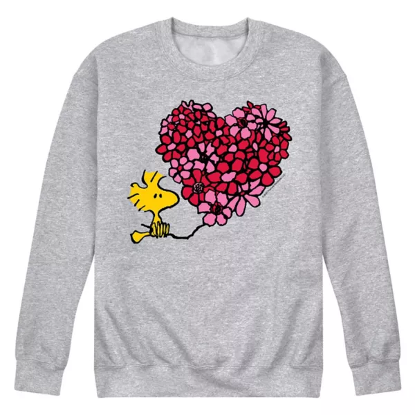 Мужская флисовая толстовка Peanuts Woodstock с цветочным принтом и сердцем Licensed Character, серый 
Мужская флисовая толстовка Peanuts Woodstock с цветочным принтом и сердцем Licensed Character, серый